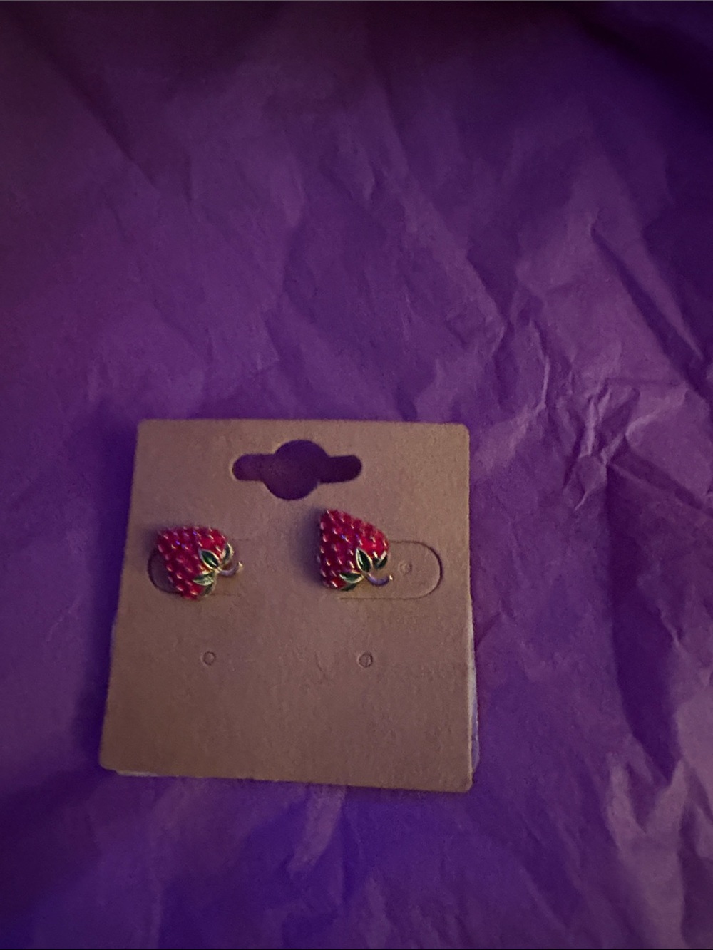 Accessorize Red Strawberry Enamel Stud Earrings